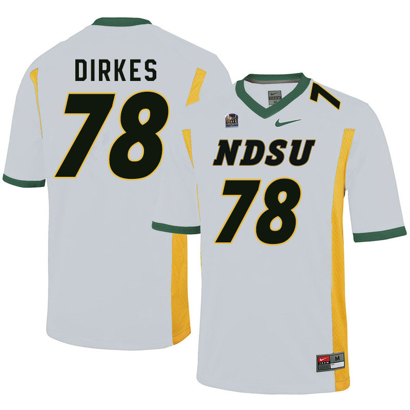 Men #78 Nate Dirkes North Dakota State Bison College Football Jerseys Sale-White - Click Image to Close